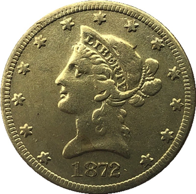 US Coin 1872 Liberty Head $10 Ten Dollars Gold Copy Coin