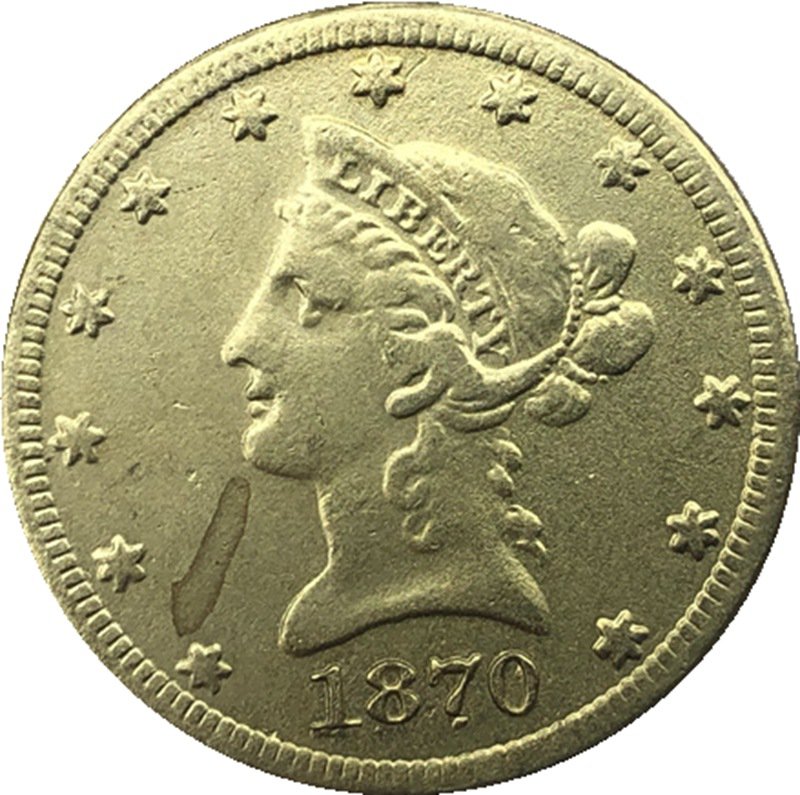 US Coin 1870 Liberty Head $10 Ten Dollars Gold Copy Coin