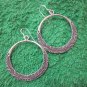 Hill Tribe Earrings Pure Silver Handcrafted Artisan Hoops Round Olive er056