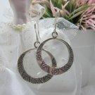 Hill Tribe Fine Sterling Silver Earrings Ethnic BoHo Dangle Gorgeous Round Hoop