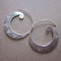 Hill Tribe Fine Sterling Silver Earrings Gorgeous Filigree Round Hoop Orecchini