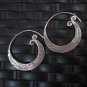 Silver Earrings Hill Tribe Handcraft Ethnic round Spiral Hoop er049