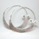 Fine Silver Earrings HillTribe Orecchini серьги Big Hoops 166026