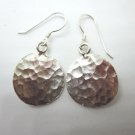 Fine Silver Earrings HillTribe Orecchini серьги Round Hammered 16609
