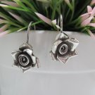 Hill Tribe Fine Sterling Silver Earrings Small Flower Rose Nature Hook Jewelry Hill Tribe Fine Sterling Silver Earrings Small Flower Rose Nature Hook Jewelry