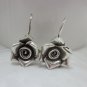Hill Tribe Fine Sterling Silver Earrings Small Flower Rose Nature Hook Jewelry