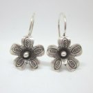 Fine Silver Earrings HillTribe Orecchini серьги Flowers Floral 16601