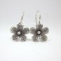 Fine Silver Earrings HillTribe Orecchini ÑеÑÑги Flowers Floral 16601