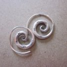 Hill Tribe Fine Sterling Silver Earrings Podduang Spiral Filigree Hoop Orecchini