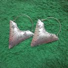 Hill Tribe Fine Sterling Silver Earrings Aretes øredobber Big Triangle Huggie