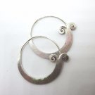 Fine Silver Earrings HillTribe Orecchini серьги Small Hoops 166021
