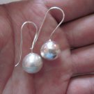 Hill Tribe Fine Sterling Silver Plain Ball Hook Earrings Classic Orecchini Gift