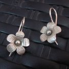 Silver Earrings Hill Tribe Handcraft Ethnic Artisan Flower Floral er033