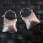 Silver Earrings Hill Tribe Handcraft Ethnic Artisan Square Huggie Styles er027