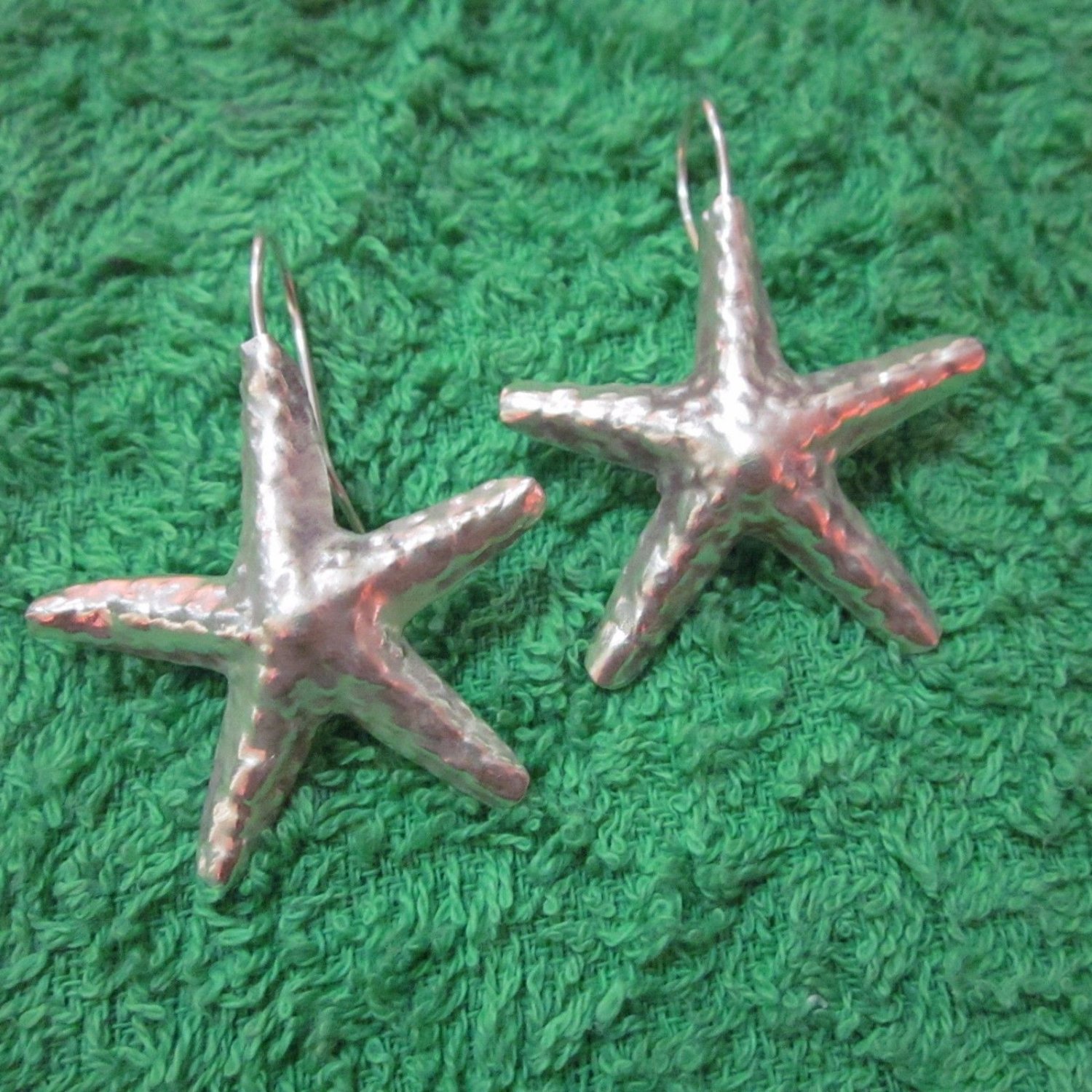Hill Tribe Earrings Pure Silver Handcrafted Artisan Starfish Star Shape er064