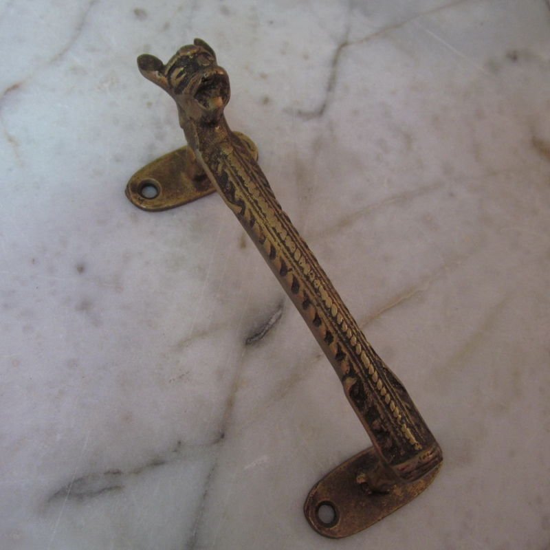 Antiques Architectural Hardware Brass Door Handles Puller Artisan Craft Cat