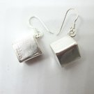 Fine Silver Earrings HillTribe Orecchini серьги Plain Cube 166027