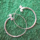 Hill Tribe Earrings Pure Silver Handcrafted Artisan Hoops spiral hammered er052