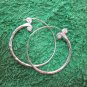 Hill Tribe Earrings Pure Silver Handcrafted Artisan Hoops spiral hammered er052