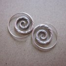Hill Tribe Fine Sterling Silver Earrings Twist Spiral Filigree Hoop Orecchini