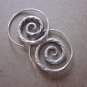 Hill Tribe Fine Sterling Silver Earrings Twist Spiral Filigree Hoop Orecchini
