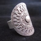 Fine Silver Rings Jewelry Ethno Anello Argento Adjustable Roman Sun Engrave 4607