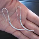 Hill Tribe Fine Sterling Silver Tribal Stick Hook Earrings Hanging Orecchini
