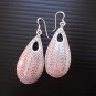 Hill Tribe Fine Sterling Silver Teardrop Olive Success Lucky Earrings Orecchini