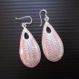 Hill Tribe Fine Sterling Silver Teardrop Olive Success Lucky Earrings Orecchini