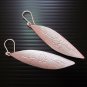 Hill Tribe Fine Sterling Silver Earrings Orecchini Gorgeous Long Leaf Elegant