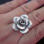 Fine Silver Rings HILLTRIBE Ethno Anello Argento Gardenia jasminoides Rose 56063