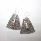 Fine Silver Earrings HillTribe Orecchini серьги Tibetan Tribal 166020