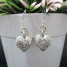 Hill Tribe Fine Sterling Silver Earrings Ethnic Dangle Love & Hearts Jewelry