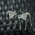 Earrings Hill Tribe Fine Silver Triangles Tribal Chandelier er013