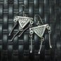 Earrings Hill Tribe Fine Silver Triangles Tribal Chandelier er013