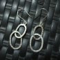 Earrings Hill Tribe Fine Silver Round Hand Craft Double Oval Rings er020