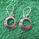 Hill Tribe Earrings Pure Silver Handcrafted Artisan Round Hoops engraved er054