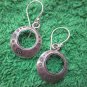 Hill Tribe Earrings Pure Silver Handcrafted Artisan Round Hoops engraved er054