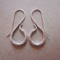 Hill Tribe Fine Sterling Silver Earrings Gorgeous Vintage Twist Hook Orecchini