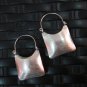 Silver Earrings Hill Tribe Handcraft Ethnic Artisan Tribal Square Huggie er037
