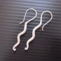 Hill Tribe Fine Sterling Silver Twist Vintage Stick Hook Earrings Orecchini