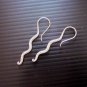 Hill Tribe Fine Sterling Silver Twist Vintage Stick Hook Earrings Orecchini