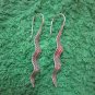 Hill Tribe Earrings Pure Silver Handcrafted Artisan Long Curly Leaf Ferns er068