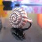 Fine Silver Rings HILL TRIBE Ethno Anello Argento Spiral Snails Round Halo 56059