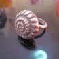 Fine Silver Rings HILL TRIBE Ethno Anello Argento Spiral Snails Round Halo 56059