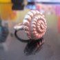 Fine Silver Rings HILL TRIBE Ethno Anello Argento Spiral Snails Round Halo 56059