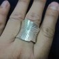Fine Silver Rings HILLTRIBE Ethno Anello Argento Classic Feather Band Ring 56040
