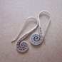 Hill Tribe Fine Sterling Silver Earrings Podduang Filigree Tail Hook Orecchini