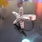 Fine Silver Rings HILL TRIBE Ethno Anello Argento StarFish Top Halo Ring 56062
