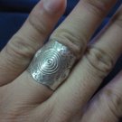 Fine Silver Rings HILLTRIBE Ethno Anello Argento Spiral Hammered Dome Ring 56035